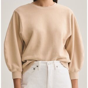 Agolde 3/4 Full Sleeve Crewneck Sweatshirt - Cream - Small